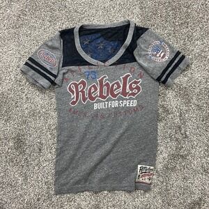 Affliction Gray and Black Women's Jersey Top